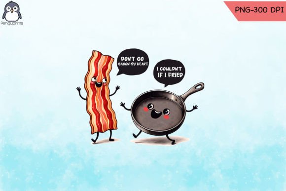 Bacon My Heart Food Pun PNG Graphics for Crafts