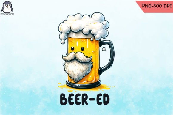 Beer-ed Funny Beer Beard Puns PNG: A Graphic Design Asset for Crafts