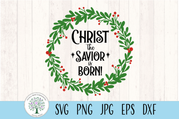 Christmas Wreath Christ the Savior Svg for Graphics and Crafts