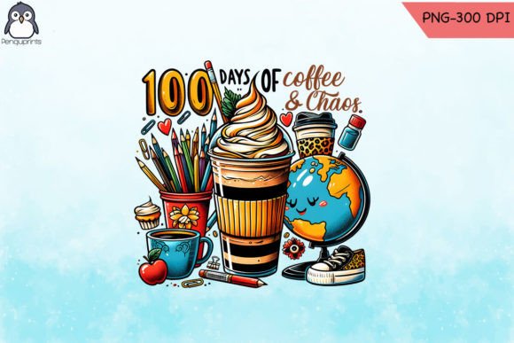 Coffee Cups 100 Days School PNG Graphics and Crafts Review