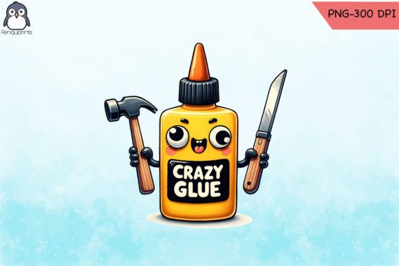 Crazy Glue Funny Pun PNG Graphics for Crafts