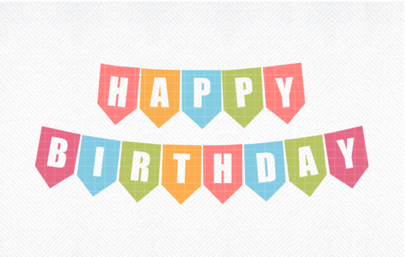 Happy Birthday Banner SVG for Graphics and Crafts
