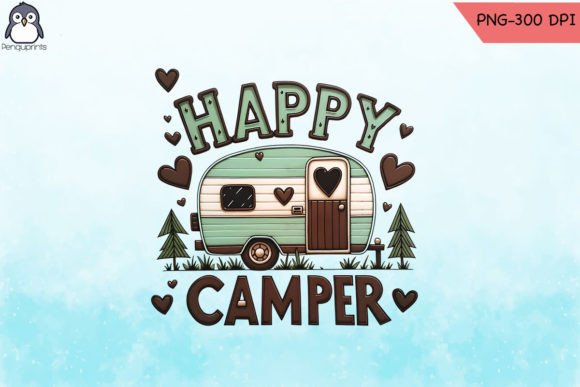 Happy Camper Sublimation Png Graphics for Crafts