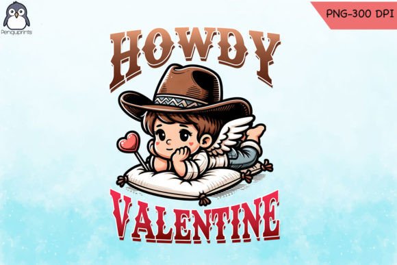 Howdy Cupid Western Valentine PNG Graphics and Crafts