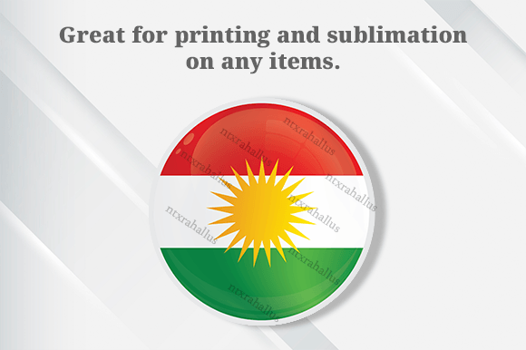 Kurdistan Round Icon PNG File for Graphics and Icons