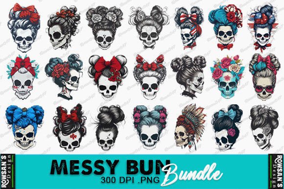 Messy Bun Bundle Mom Life Graphic for Print Templates