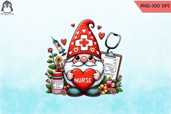 Nurse Gnome Valentine Sublimation PNG: A Designer’s Take on Crafts and Graphics