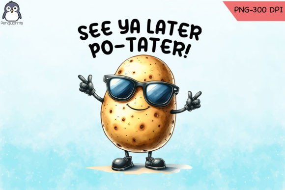 Po-tater Funny Potato Pun PNG for Crafts and Graphics
