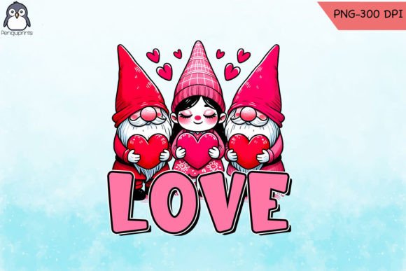 Valentine Gnome Love PNG Graphics for Crafts