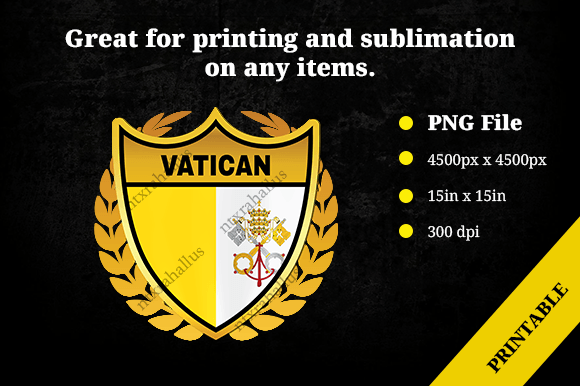 Vatican Gold Shield Graphics for Crafts and Content